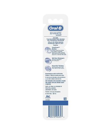 Oral-B 3D White Radiant Whitening Manual Toothbrush - 2 Count (Pack of 1) - Buy Online on GoSupps.com