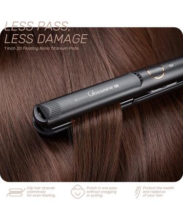 ROSILY Glossmine R3 Hair Straightener 480 F | 1 Nano Titanium Flat Iron | Professional Hair Straightening Iron with LCD Display and Lock | Dual Voltage | Adjustable Temperature | Golden Black - Buy Online on GoSupps.com