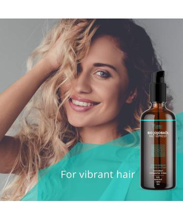 Organic Jojoba Oil Cold Pressed - 100% Pure - For Healthy Hair Nourished Skin and Strong Nails - Oil for Hair and Face - 100 ml in Light-Protection Glass Bottle - Virgin Oil - Made in Germany - Buy Online on GoSupps.com