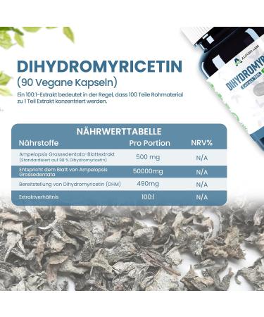 DG Supplements Dihydromyricetin DHM 500 mg 90 vegan capsules 1001 extract 50000 mg Supports Liver Cleansing Detox and Metabolic Health Helps you feel wellbeing and the next day - Buy Online on GoSupps.com