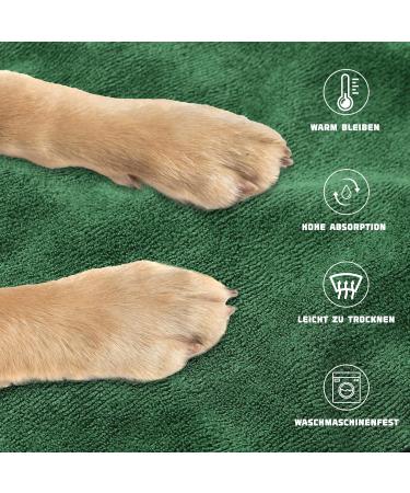 BasVII Microfiber Dog Bathrobe | Extra Absorbent Quick Drying Velcro Fastener | Adjustable for Small Medium Large Dogs - Green - Buy Online on GoSupps.com