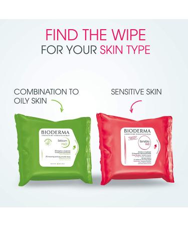 Bioderma Sensibio H2O Makeup Remover Wipes for Sensitive Skin 25 Count (Pack of 2) - Buy Online on GoSupps.com