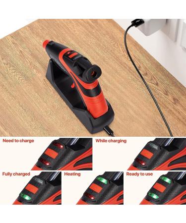 Cordless Calaytaly Rechargeable Hot Melt Glue Gun with 30PCS Glue Sticks - Fast Preheating & Automatic Power-Off System - Ideal for Quick Repairs, DIY Projects, and Xmas Decor - Xmas Red - Buy Online on GoSupps.com