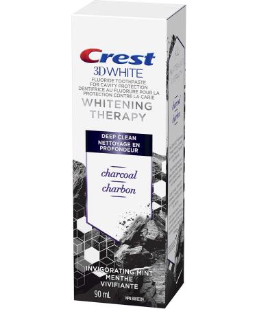 Crest 3D White Whitening Therapy Deep Clean Fluoride Toothpaste with Charcoal Invigorating Mint 3oz/90mL (Pack of 3) - Buy Online on GoSupps.com