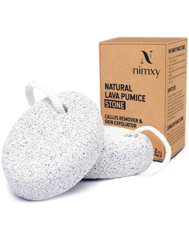 NIMXY Pumice Stone for Feet and Hands 2 Pcs Foot Scrubber for Dead Hard Skin Removal Natural Foot File and Callus Remover for Exfoliation Grey