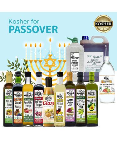 De La Rosa Organic Apple Cider Vinegar 16.9 Oz - Raw, Unfiltered, Kosher for Passover, Vegan, Gluten Free - Ideal for Salad Dressing & Marinades - With The Mother - 1 Pack - Buy Online on GoSupps.com