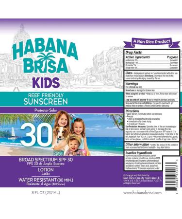 Reef Friendly Kids Sunscreen SPF 30 | UVA/UVB Protection Vegan Non-GMO Water Resistant - 8 FL OZ - Buy Online on GoSupps.com
