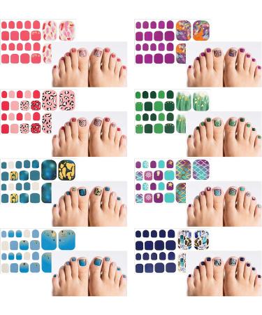Glitter Toe Nail Stickers - 352 Pieces/16 Sheets, Self-Adhesive Toenail Wraps for DIY Manicure with 2 Nail Files - Buy Online on GoSupps.com