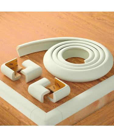 Bartop edge protection |For babies children & older peopleEdge protection for glass tables panels & checks |Self -adhesive edge protection |BPA free and with Tesa Power Tape |6m+10 corners |Wollweiß 6 meters + 10 corners