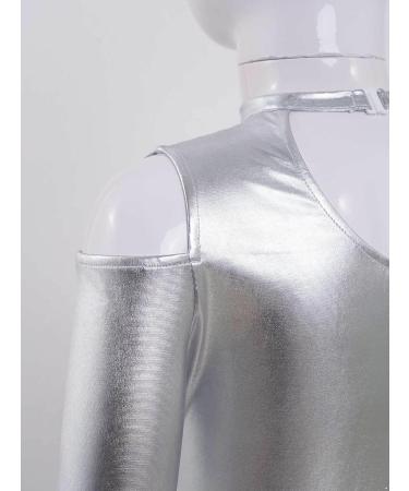Loloda Kids Girls Metallic Athletic Crop Tank Top | Long Sleeve Stretch T-Shirt | Dancewear | 14 Years - Buy Online on GoSupps.com