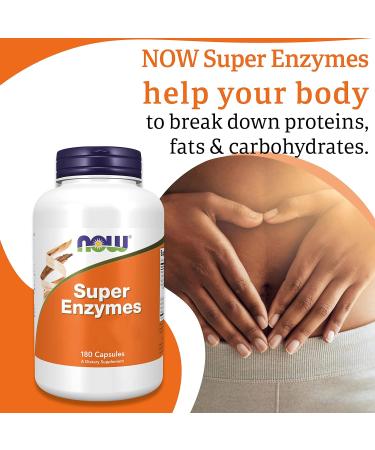 Now Foods Super Enzymes 180 Capsules - Lab-Tested Enzyme Blend - Gluten & Soy Free - Buy Online on GoSupps.com