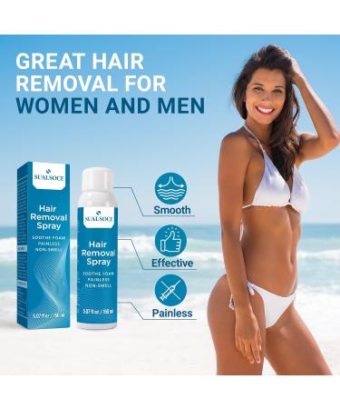Hair Removal Spray Foam - 100% Natural Formula Painless & Effective Depilatory Cream for Body & Intimate Areas - Suitable for Women & Men - Buy Online on GoSupps.com