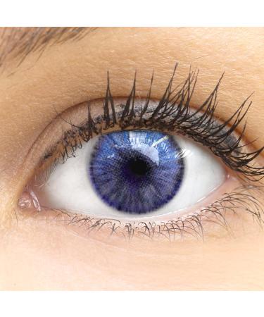 Glamlens contact lenses colored without strength colored blue monthly lenses soft lentils soft hydrogel 2 pieces of color lenses + lentil containers 0.0 diopttria natural colors Palma Blue (blue) - Buy Online on GoSupps.com
