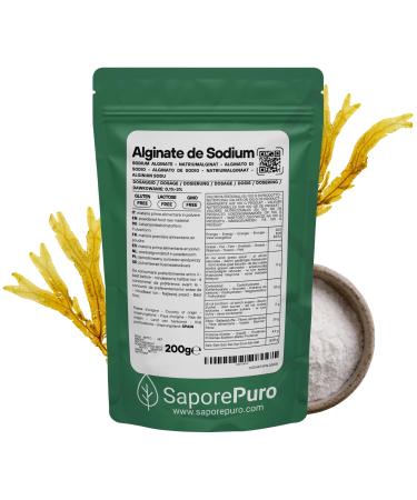 SaporePuro Alginate de Sodium en poudre 200 g paississant G lifiant et Stabilisant Alimentaire Id al pour la Cuisine Mol culaire Sans Gluten