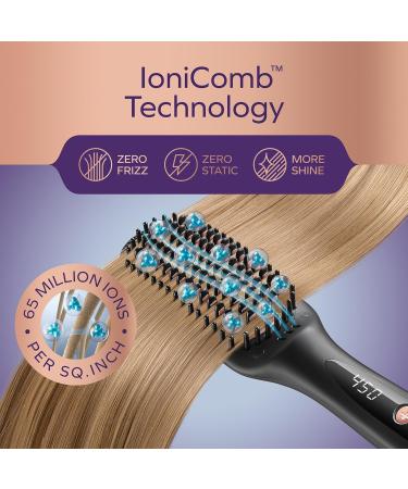 Professional Dual Voltage Hair Straightener Brush | Anti-Frizz Styling Tool with 16 Temp Settings | Fast Heating Ion Comb for Healthy Hair | Ideal for Women - Buy Online on GoSupps.com
