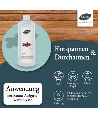 Saunabedarf Schneider Infusion Concentrate Cherry - Juicy-Sweet Sauna Essence 1000ml for Ultimate Relaxation - Buy Online on GoSupps.com