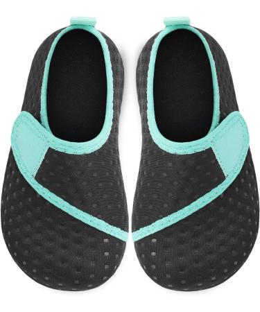JIASUQI Kids Water Shoes Quick Dry Barefoot Aqua Socks - Black Blue Strip | Beach Pool Swimming | Size 10.5/11 UK Child - Buy Online on GoSupps.com