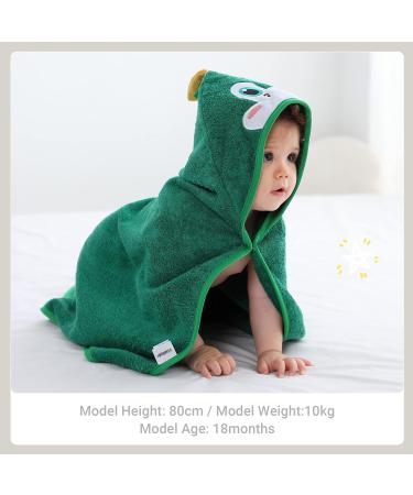 COOKY.D Bamboo Hooded Baby Bath Towel Dinosaur 75x75cm - Toddler Wearable Blanket for Boys and Girls - Buy Online on GoSupps.com