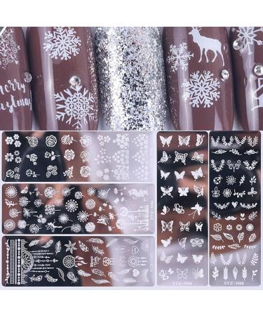 Nail Stamping Plate #12 - Fashion Flower Pattern & Cat Rabbits Butterfly Designs | Multi-Material Stencil for Stunning Nail Art Decoration - Buy Online on GoSupps.com
