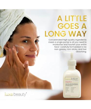 Luxe Beauty Hyaluronic Acid Moisturizer for Face, Neck & Hands - Grapefruit-Scented Silicone-Free Lotion - Organic & Plant-Based Anti-Aging Cream - 8.5 Fl Oz - Buy Online on GoSupps.com