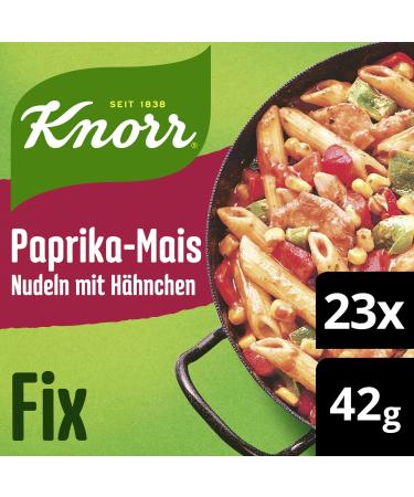 Knorr fix paprika corn noodles with chicken for a delicious meat dish without taste-enhancing additives 23x 42 g of paprika corn