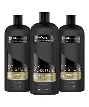 TRESemm Shampoo Moisture Rich 3 Count for Dry Hair Professional Quality Salon-Healthy Look and Shine Moisture Rich Formulated with Vitamin E and Biotin 28 oz