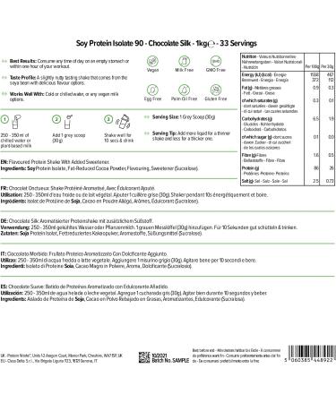 Protein Works Soy Protein 90 Isolate Powder 1kg - Chocolate Silk | 100% Plant-Based, Low Fat, No Added Sugar, Gluten-Free - Buy Online on GoSupps.com