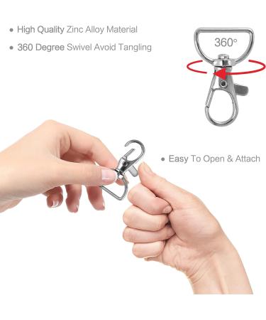 80 Pack Silver Lanyard Swivel Snap D Ring Hooks for Crafts and Purse Hardware (1.5 L X 0.75 W) - Buy Online on GoSupps.com