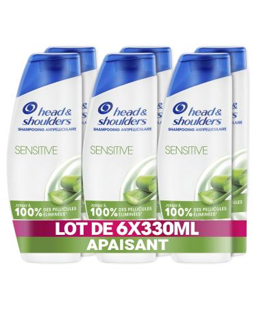Head & Shoulders Sensitive Anti-Dandruff Shampoo 6x330ml; Daily Use; Clinically Proven to Eliminate Up to 100% of Dandruff; All Hair and Scalp Types