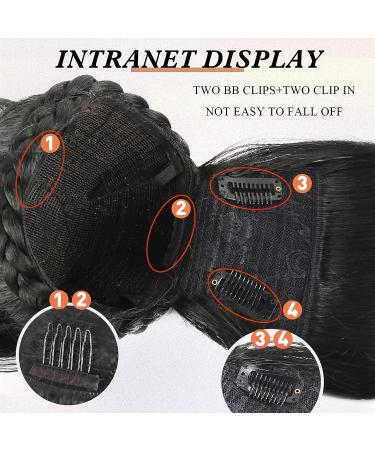 LEOSA 16 Inch Body Wave Bang Ponytail Extension - Heat Resistant Clip in Hairpiece for Women - Buy Online on GoSupps.com