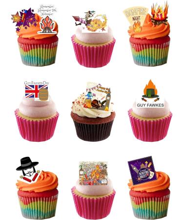 36 Stand Up Guy Fawkes Bonfire Night Themed Edible Wafer Paper Cake Toppers Decorations - Buy Online on GoSupps.com