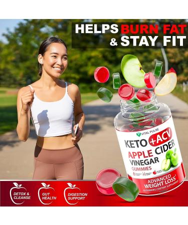 Keto ACV Gummies for Weight Management - Apple Cider Vinegar Supplement for Detox, Digestion & Cleansing - Ginger & Green Apple Flavored Keto Gummies - Buy Online on GoSupps.com