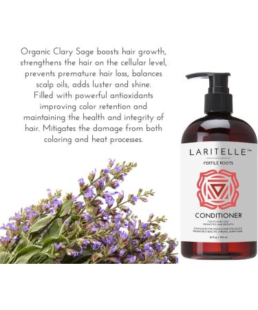 Laritelle Organic Hair Growth Conditioner Fertile Roots 16 oz with Organic Ginger Rosemary & Clove | Stimulates Scalp Strengthens Follicles Softens & Restores Shine | Vegan Sulfate-Free. USA Made - Buy Online on GoSupps.com