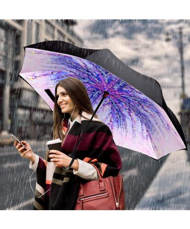 owen kyne Windproof Double Layer Folding Inverted Umbrella  Self Stand Upside-down Rain Protection Car Reverse Umbrellas with C-shaped Handle Wisteria Tree - Buy Online on GoSupps.com