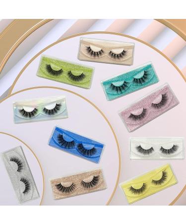 10 Pairs 10 Styles Fluffy 15-20mm False Eyelashes | Natural C/D Curl 9D Faux Mink | Reusable Bulk Soft Fake Lashes Wholesale with Glitter Boxes - Buy Online on GoSupps.com