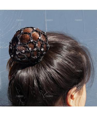 AUEAR 10 Pack Handmade Crochet Bun Cover Snood Hair Net with Pearls Black - Buy Online on GoSupps.com
