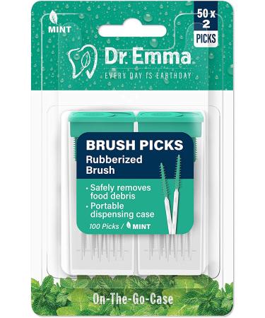 Dr. Emma Rubberized Mint Brush Picks - 100 Picks/Pack - Buy Online on GoSupps.com