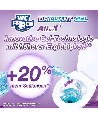 WC Frisch Brilliant Gel Magic Breeze (11 Pack) - All-in-One Toilet Cleaner Fragrant Foam Dirt Protector Extra Freshness & Brilliant Gloss - Buy Online on GoSupps.com