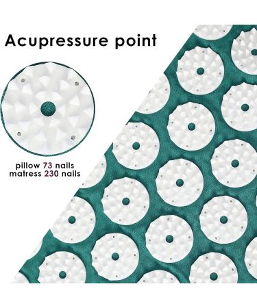 Acupressure Set - Mat & Pillows for Relaxation Back Pain Relief & Energy Boost | Soothing Green Massage Solution - Buy Online on GoSupps.com