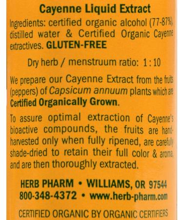 Herb Pharm Organic Cayenne Extract - 1 fl oz | Pure & Potent Formula - Buy Online on GoSupps.com