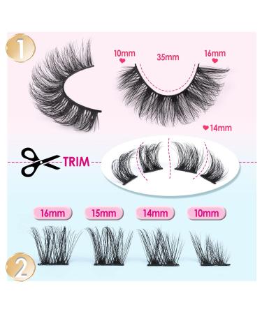 Yawamica Cat Eye 16MM Wispy False Eyelashes - Natural Fluffy D Curl Extension Look - 16 Pairs Pack - Buy Online on GoSupps.com