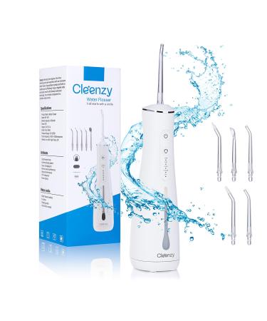 Portable Water Flosser - Gentle on Sensitive Gums | 4 Modes Rechargeable and Waterproof Flosser | Dental Flosser for Teeth and Braces with Tongue Scraper | Oral Irrigator to Remove Plaque