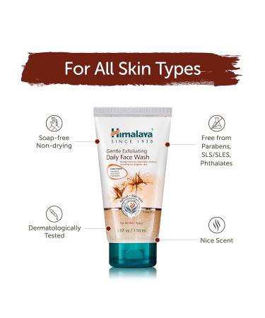 Himalaya Gentle Exfoliating Daily Face Wash - 5.07 oz - Deep Cleansing & Moisturizing for Renewed Skin - Buy Online on GoSupps.com