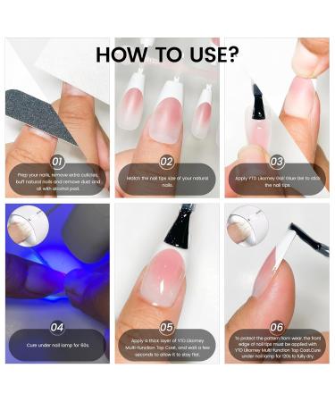 YTD Likomey Nail Glue & Top Coat Set - 15ml Strong Adhesive for Press On & Acrylic Nails | 2-in-1 Builder Gel - Pack of 5 - Buy Online on GoSupps.com