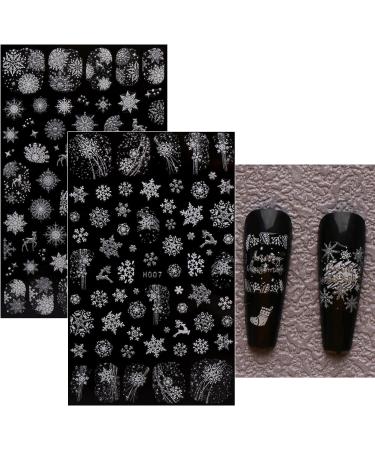 JMEOWIO Christmas Glitter Nail Art Stickers - 8 Sheets Snowflake Xmas Winter Holiday Design - Buy Online on GoSupps.com