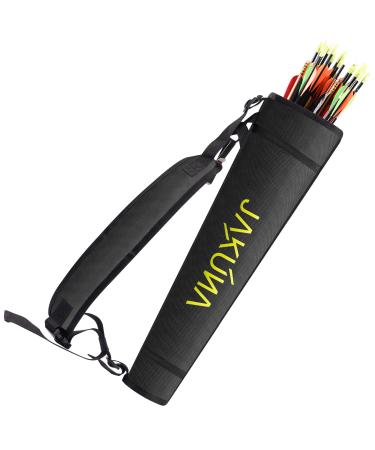JAKUNA Hip and Back Quiver for Arrows - Black Arrow Quiver for Kids and Adults - Adjustable Arrow Holder with a Padded Strap and Belt Clip - Archery Accessories for Field and Practice