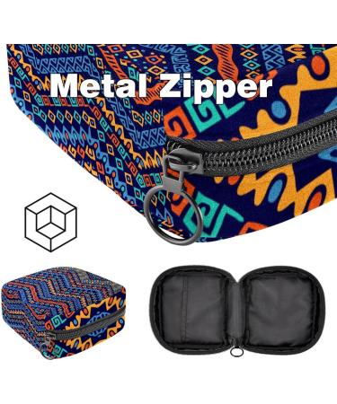 Menstruation Pad Bag with Zipper | Women's Napkin & Tampon Storage | South American Indian Pattern | Stylish & Functional Collection Bags for Women & Girls - Buy Online on GoSupps.com