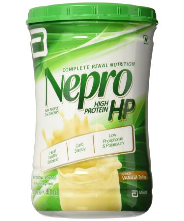 Abbott Nepro HP Powder Vanilla - Carb Steady Nutrition High Energy Feed - Vanilla (400 gms) For Renal Impairment & Dialysis Patients