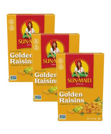 Sun-Maid California Dried Golden Raisins, No Added Sugar, Naturally Sweet Dried Fruit, 15 ounce (3) 15 Ounce (Pack of 3)