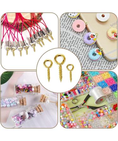 Grevosea 300 Pieces Stainless Steel Screw Eye Pins for Jewellery Making - Mini Gold Threaded Eyelets in 3 Sizes - Buy Online on GoSupps.com